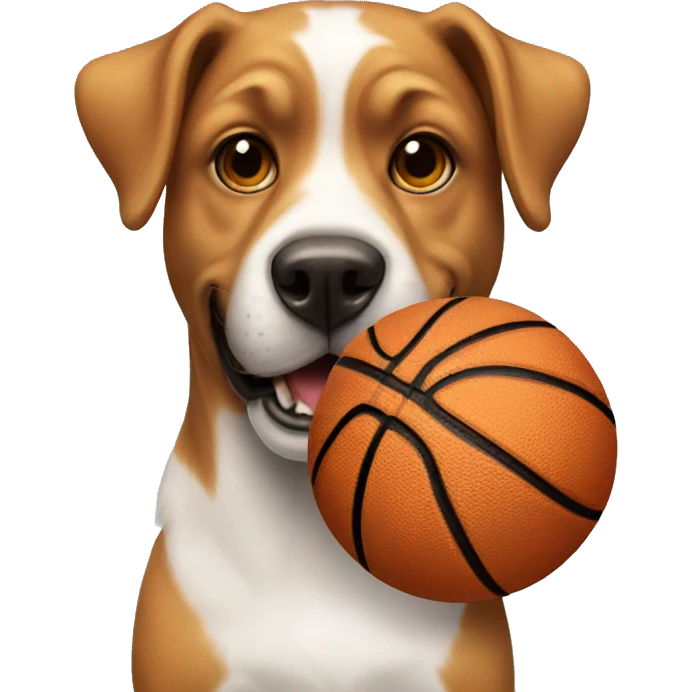 Dog playing basketball emoji