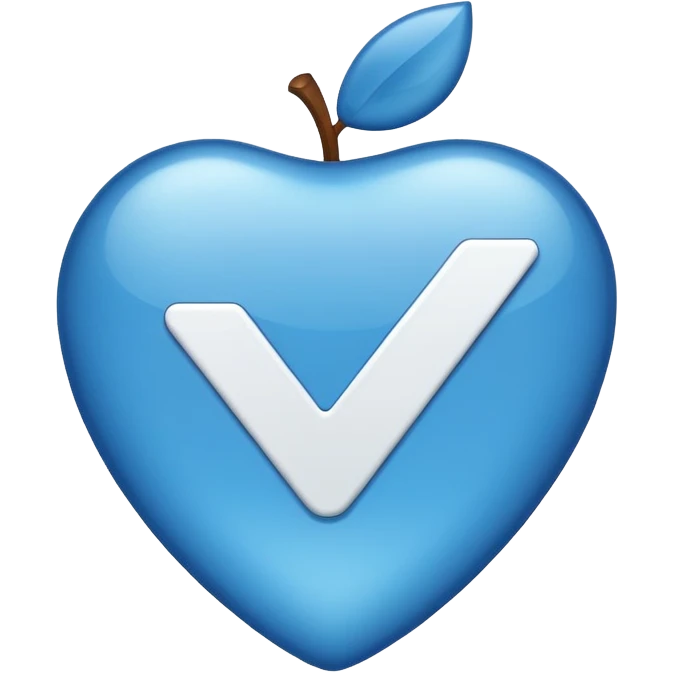 blue verified checkmark emoji, apple style, with white border emoji