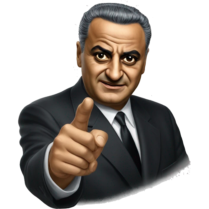 Gamal Abdel Nasser photorealistic points a finger emoji