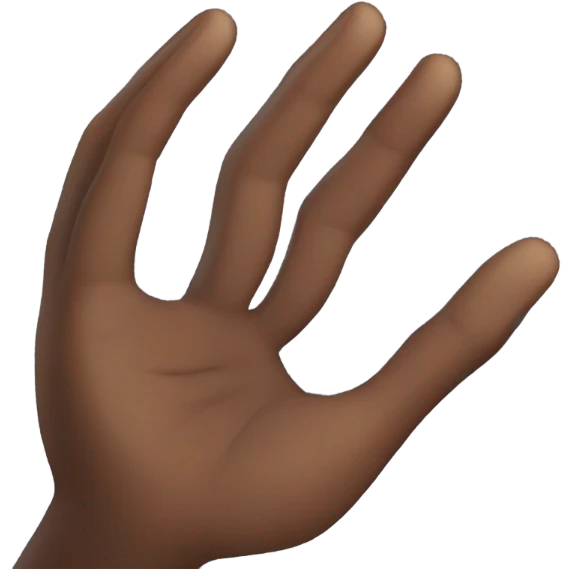 diagonal open palm salute to the sky, dark skin emoji