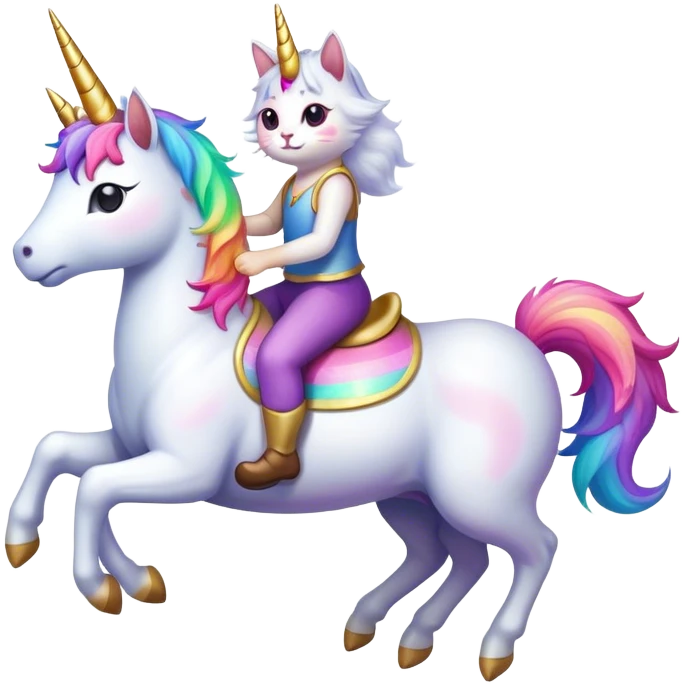 cat riding unicorn  emoji