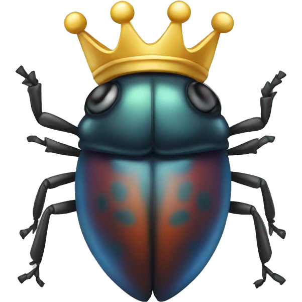 bug with crown emoji