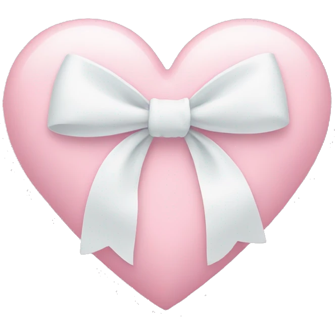 Pastel pink heart with white bow emoji