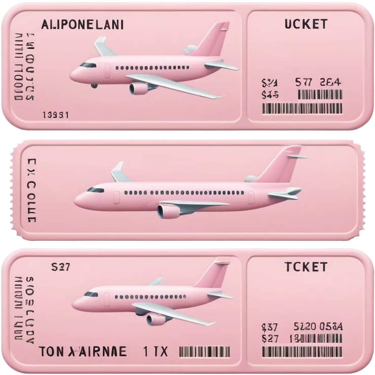 Pale pink airplane tickets emoji
