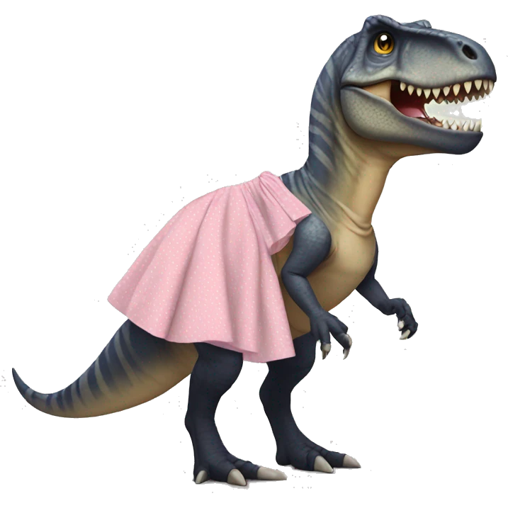 T. rex wearing a dress emoji