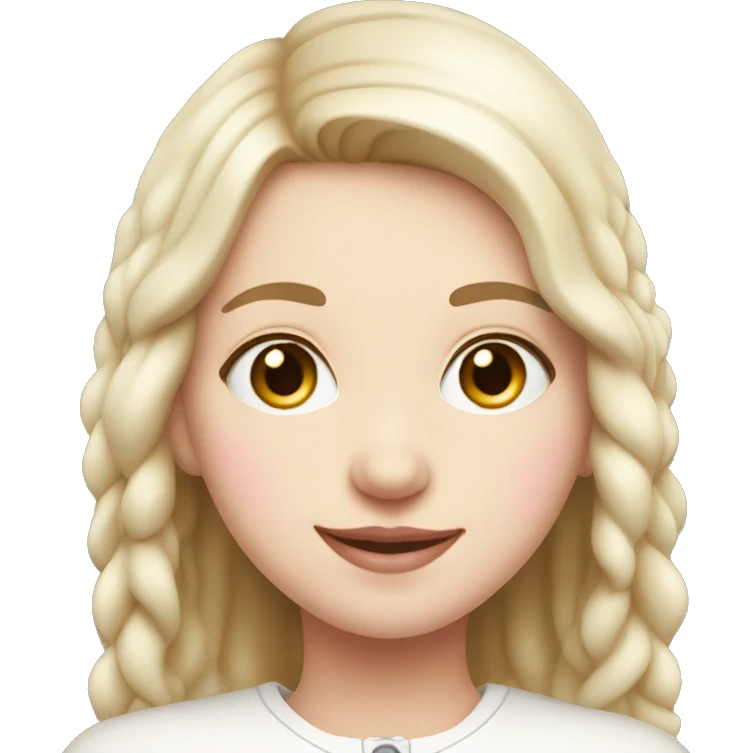 smiling slavic girl with white skin and pink light lips emoji