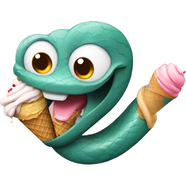 Snake eating ice cream  emoji