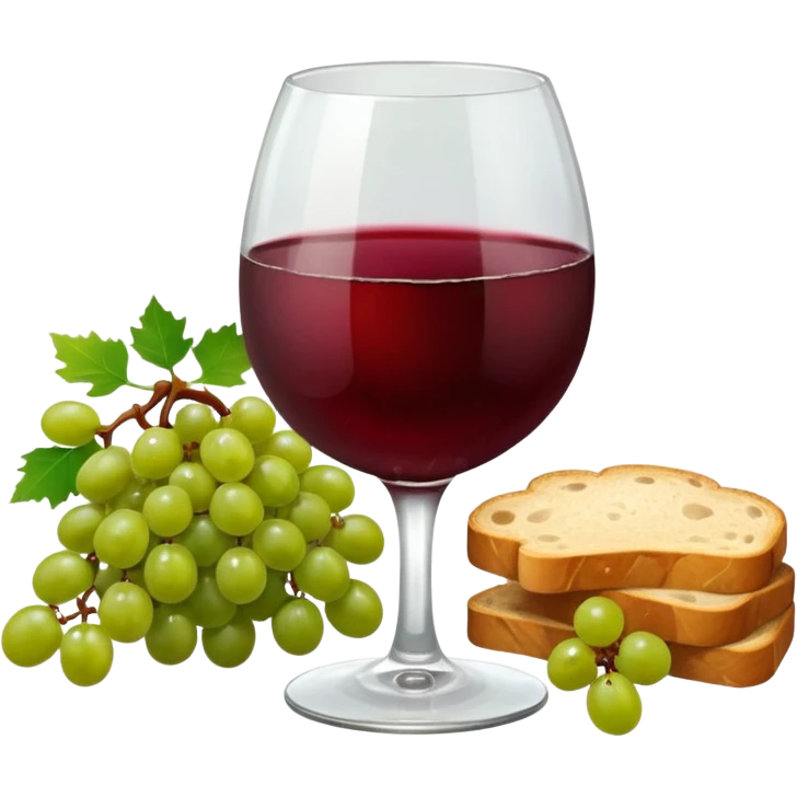 Make me some wine with bread and grapes emoji