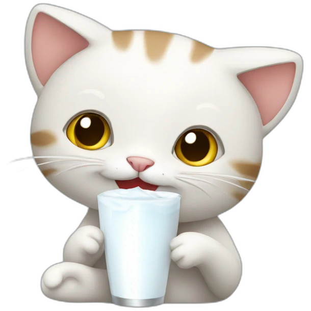 Cat eating milk emoji