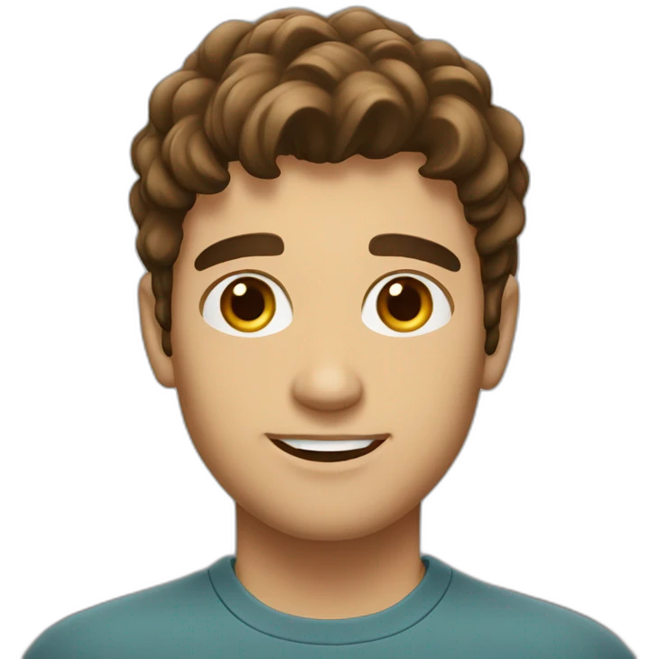 cool salesman with brown hair aged 20 and brown eyes emoji