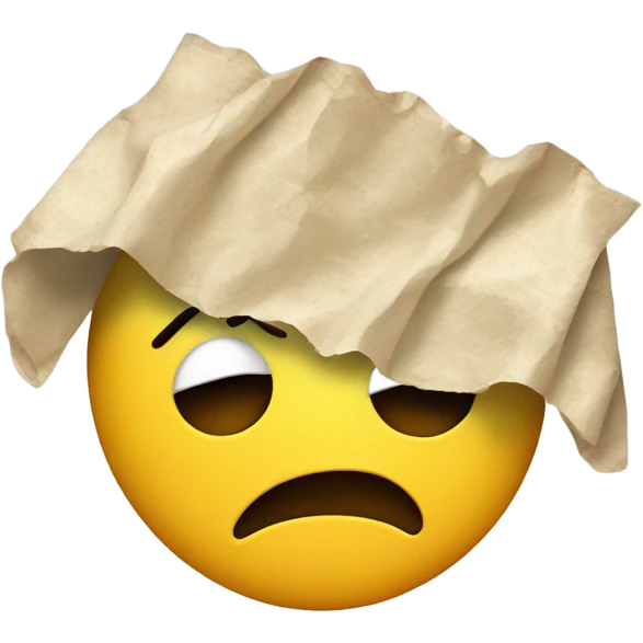 Crinkled paper with ears emoji