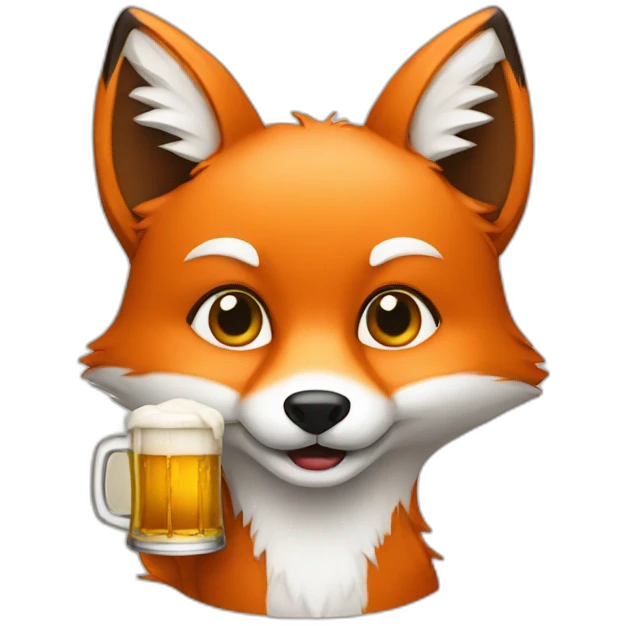 fox with beer emoji