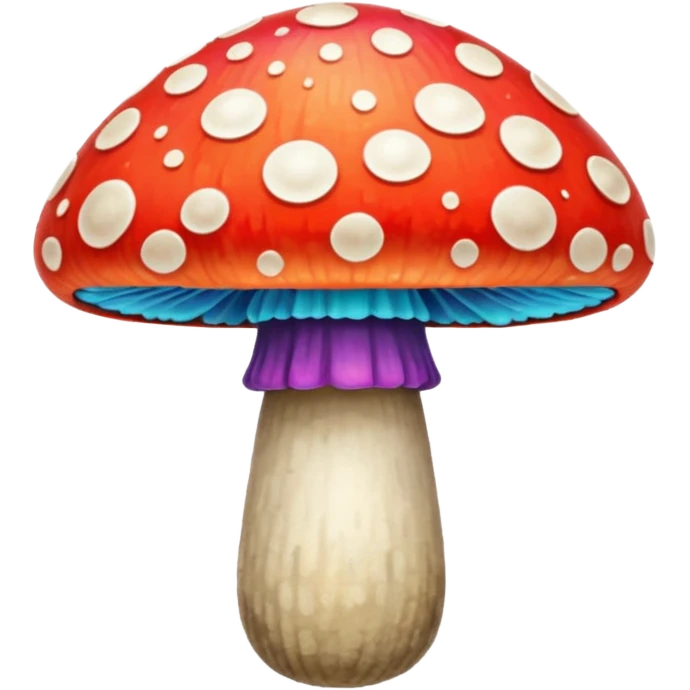 psychodelic mushroom single simple colorful harvested emoji