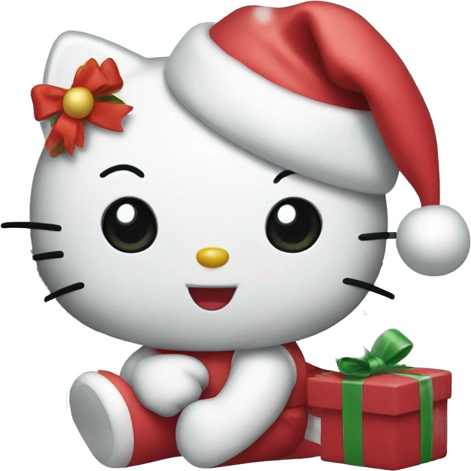 Hello kitty Christmas emoji