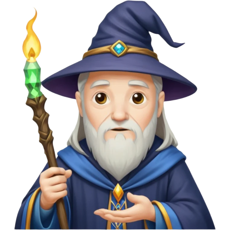 old wizard casting spells emoji