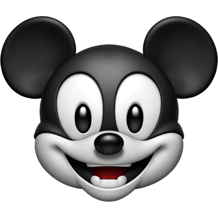 Evil mickey mouse he looks angry and comes Bloom from the eyes. White-black emoji