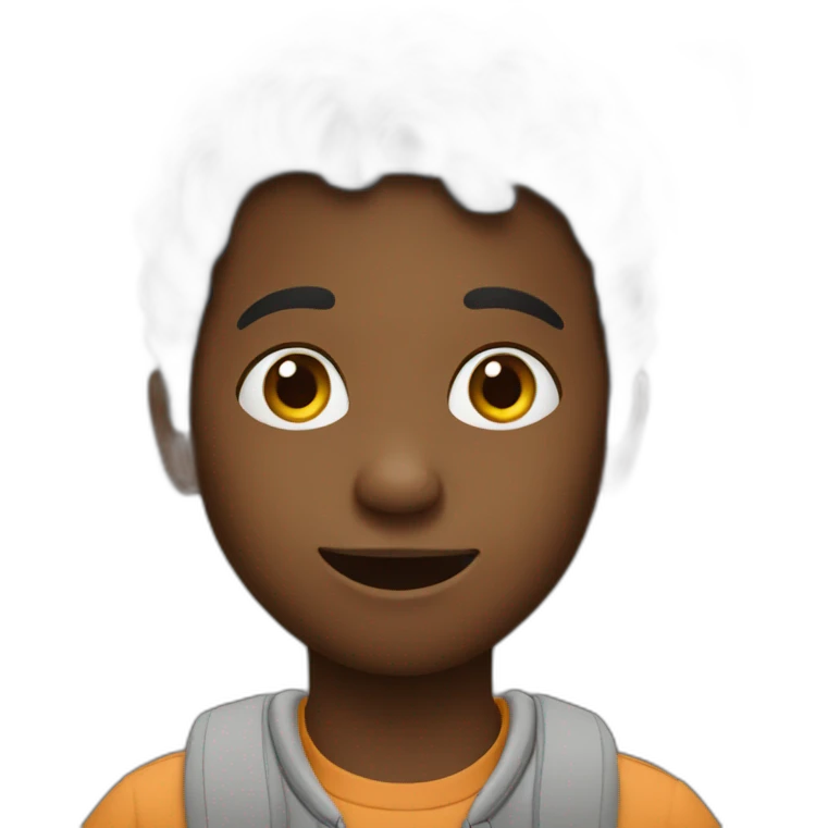 Kid using mobile emoji