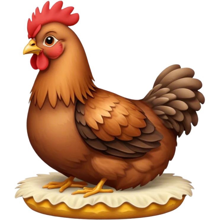 a fluffy hen on a sponge emoji