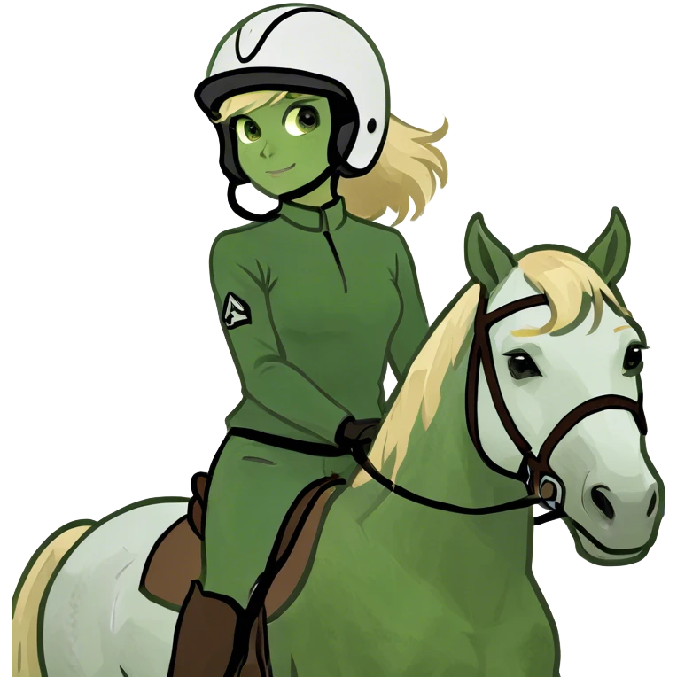 Girl with blond hair on a horse emoji