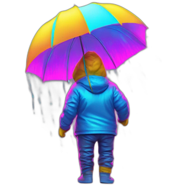 Juicy booty neon sign style man rain emoji