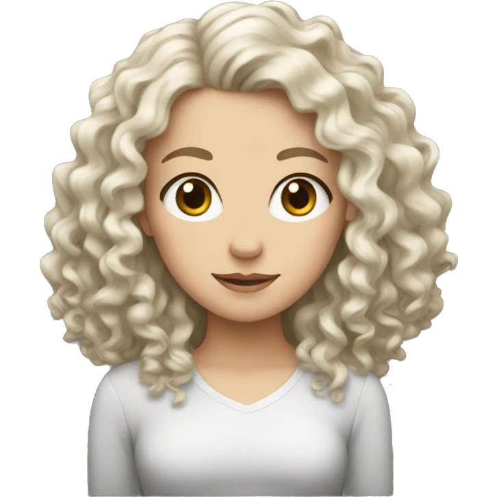 white girl with curly hair emoji