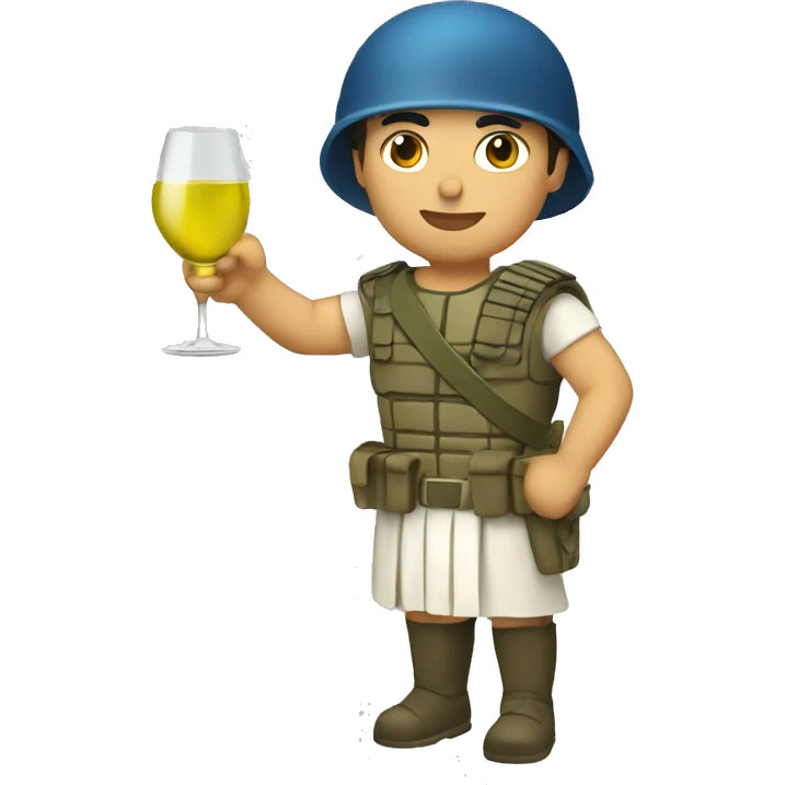 Greek soldier with white wine in hand  emoji