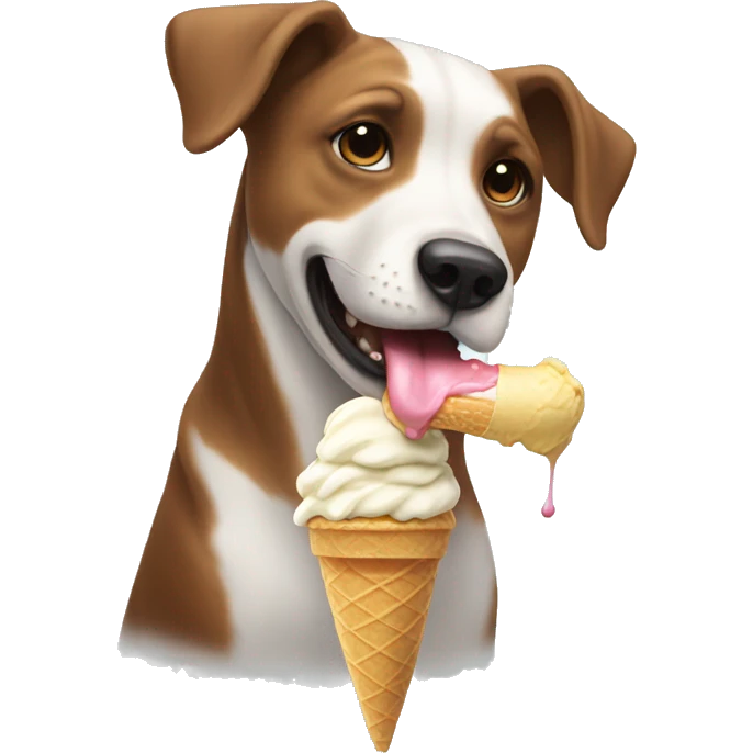 Dog eating ice cream emoji