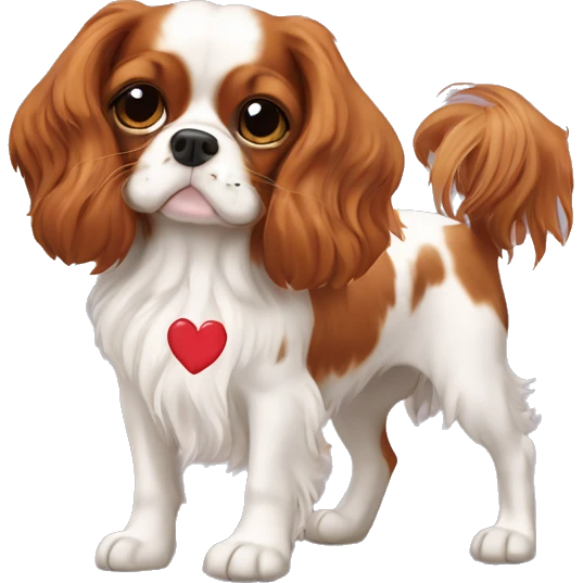 3 hearts over Cavalier King Charles Spaniel emoji