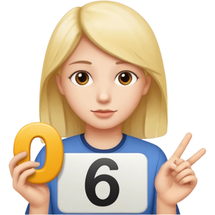 Head with hands holding  6 and 7 emoji