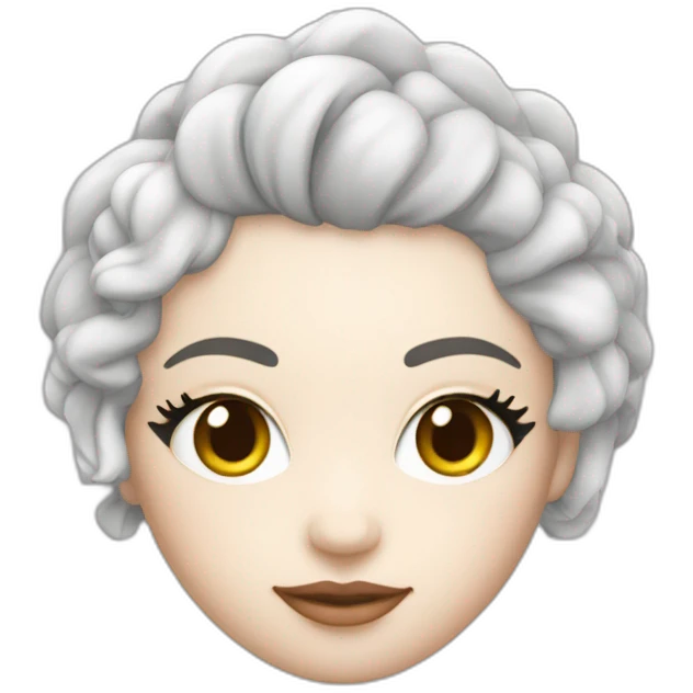 Chica de piel blanca con rizos y pelinegra  emoji