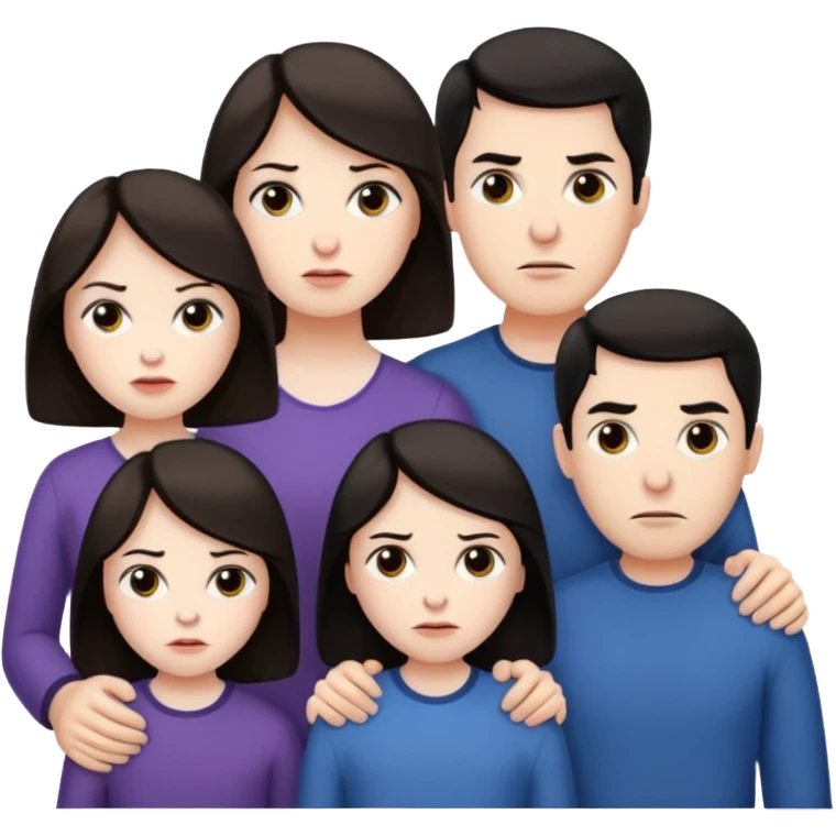 семья со строгими лицами  emoji
