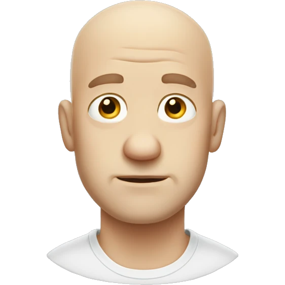 embarrassed white bald guy floating head emoji