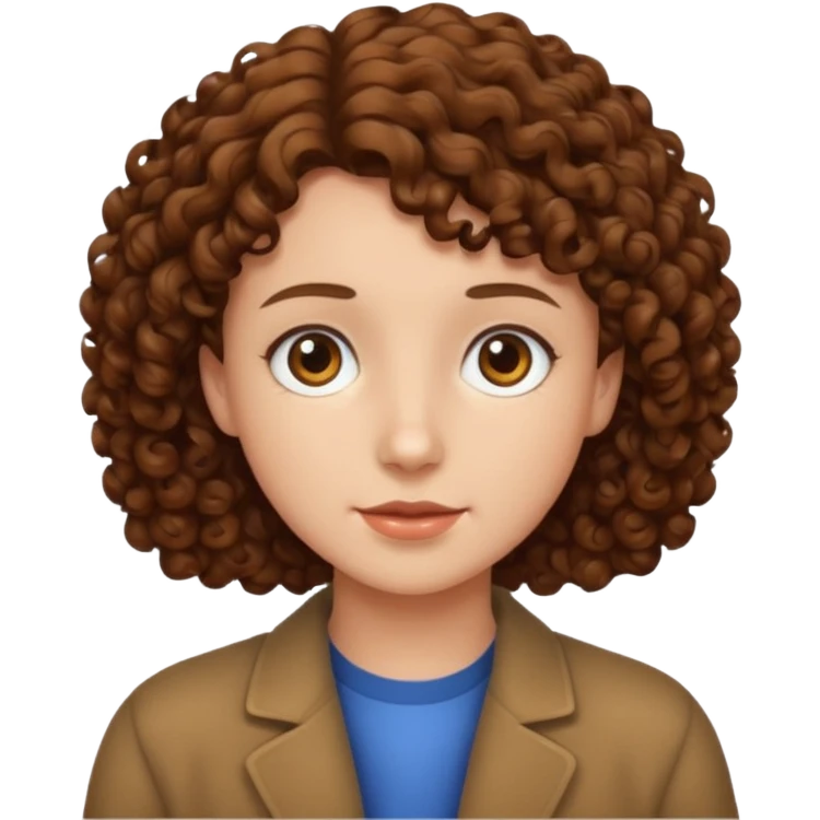 Brown curly hair cut emoji