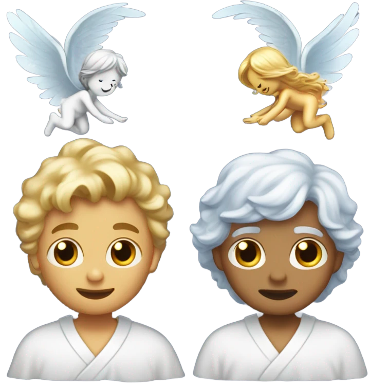 two angels in painting emoji