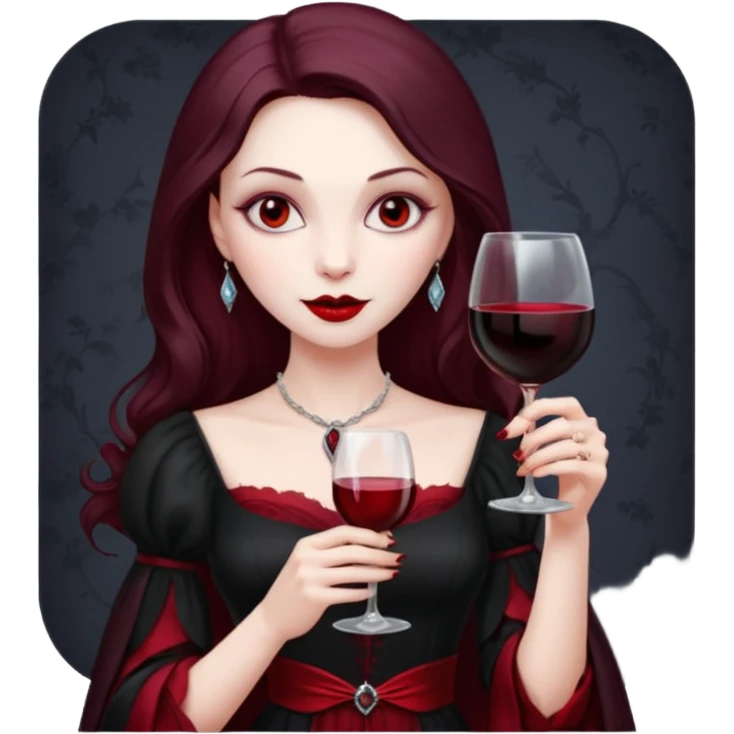 Vampire lady with wine glass emoji