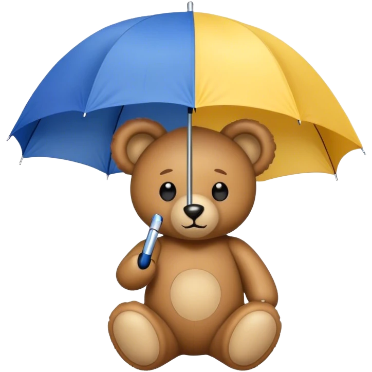 Teddy bear with ambrella emoji