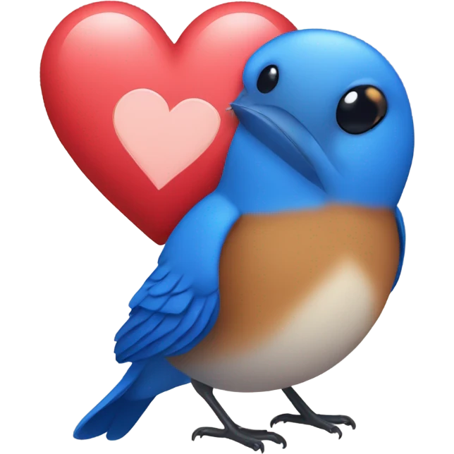 Bluebird with a heart emoji