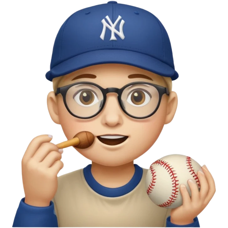 num num eatting with a baseball cap and glasses emoji