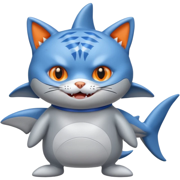 cat wearing shark costume emoji