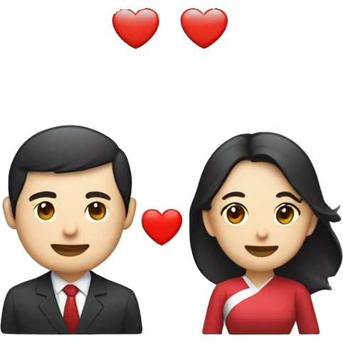 korean man and southeast asian woman side by side, include a ring or heart to symbolise marriage, include a globe too. this is for an international matchmaking marriage application called marryworld. emoji