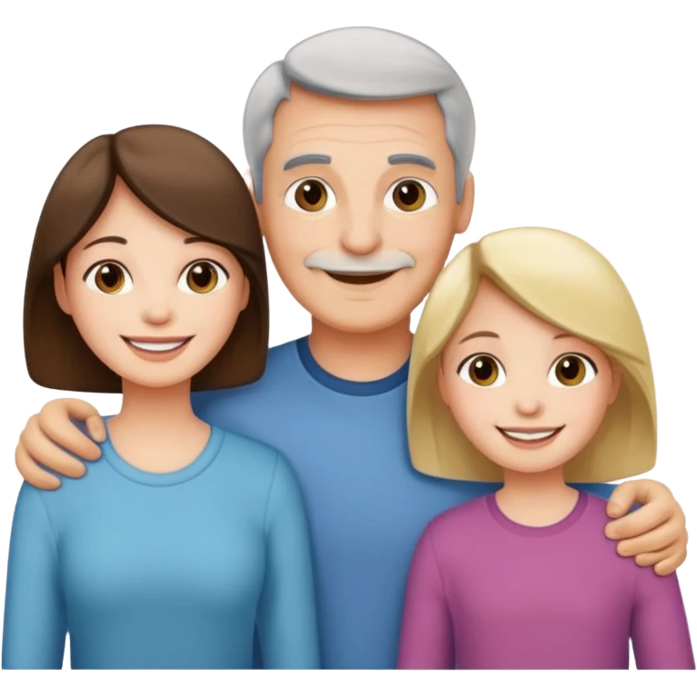 Familia : papá , mamá , hija mayor , hija menor. emoji