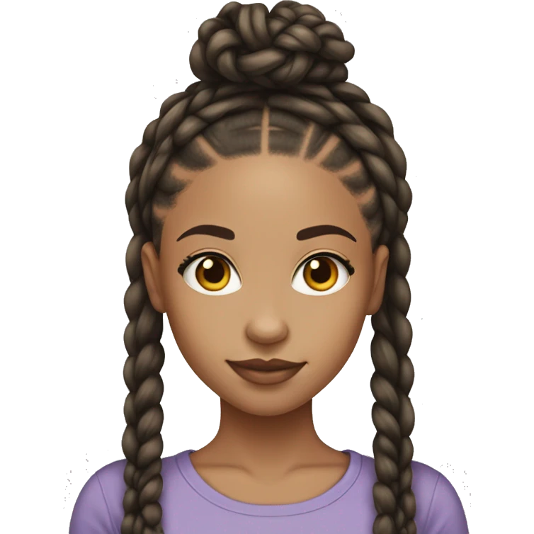 Lightskin girl with box braids  emoji