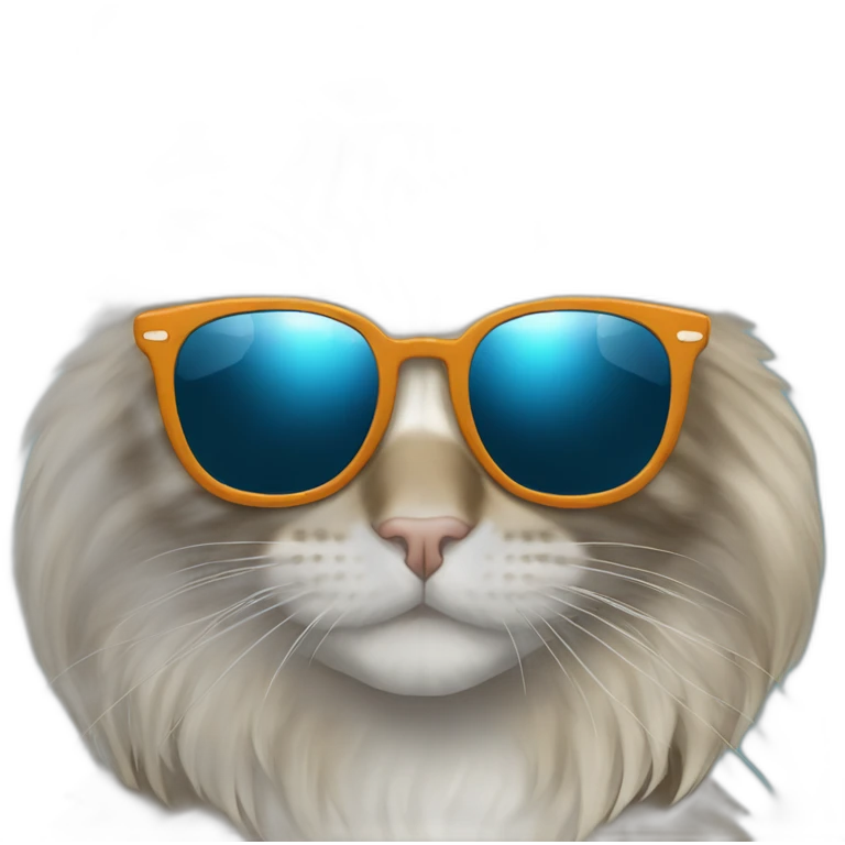Female maine coon with sunglasses emoji