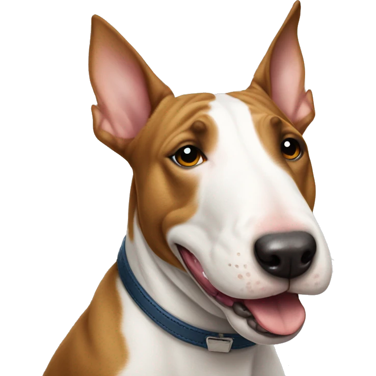 bull terrier making kissy face emoji