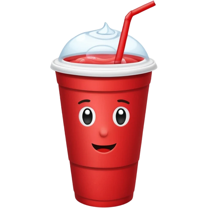 red paper cup with a straw emoji
