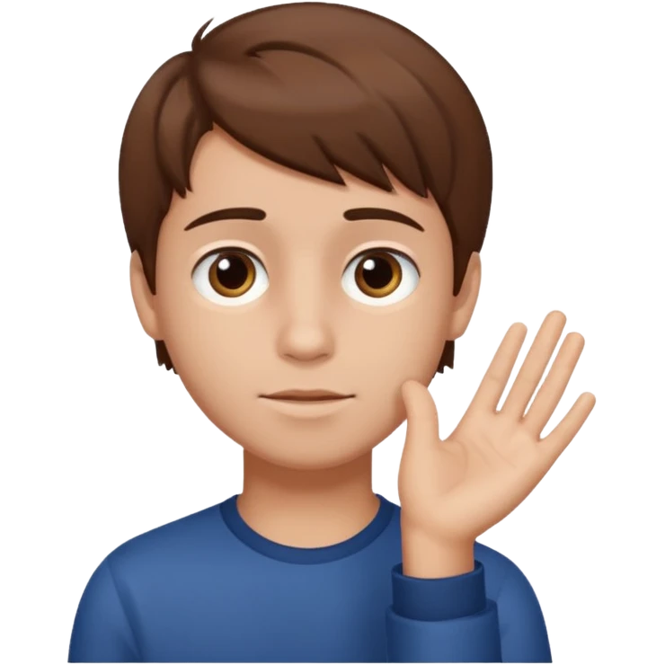 Hii hand + face boy emoji