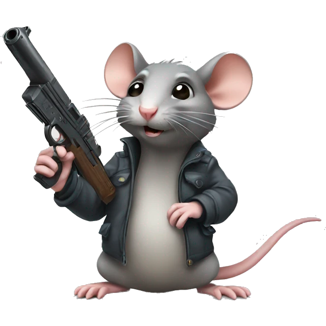 Rat with a gun emoji