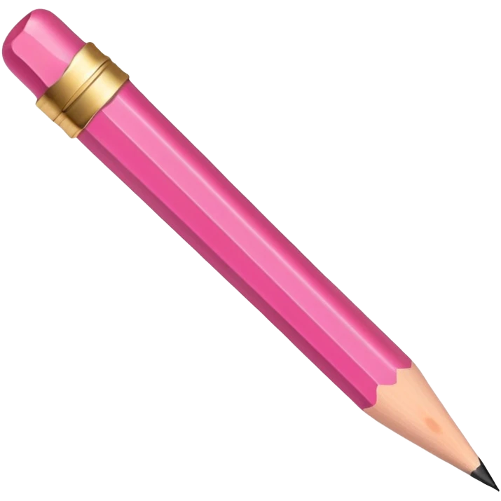 The hand writes with a pink pencil  emoji