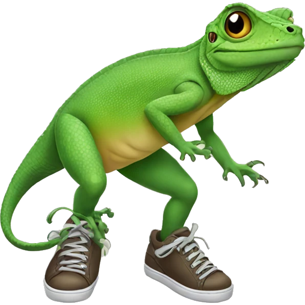 lizard wearing shoes emoji