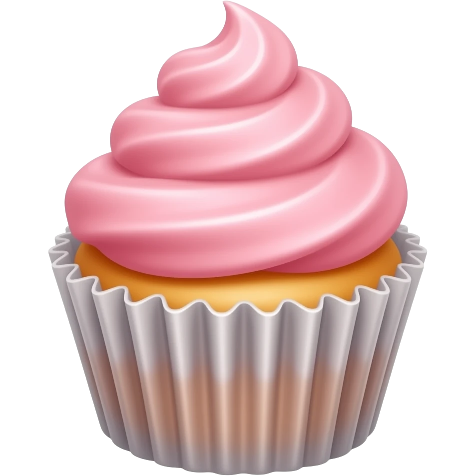 Cupcake with pink icing emoji